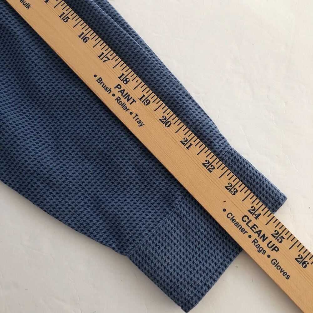Alan Flusser Shirt Large Blue Navy Check Mole Skin Satin Lined - Picture 8 of 10